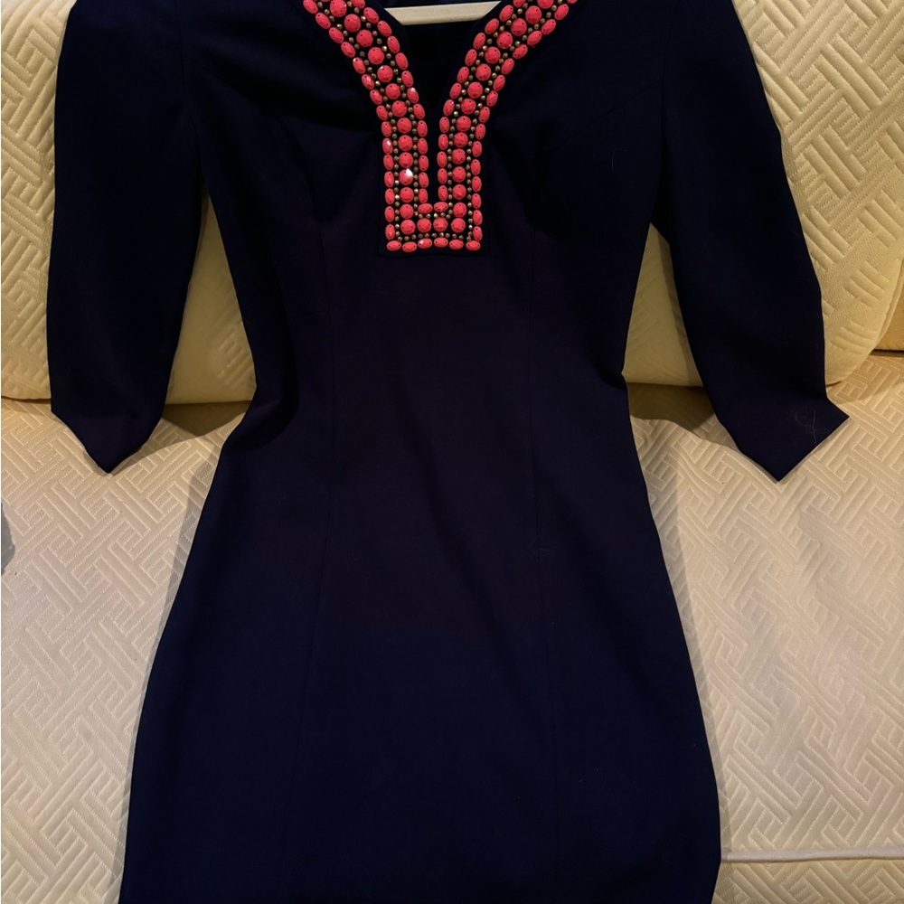 Lilly Pulitzer Navy Dress with Pink Accents